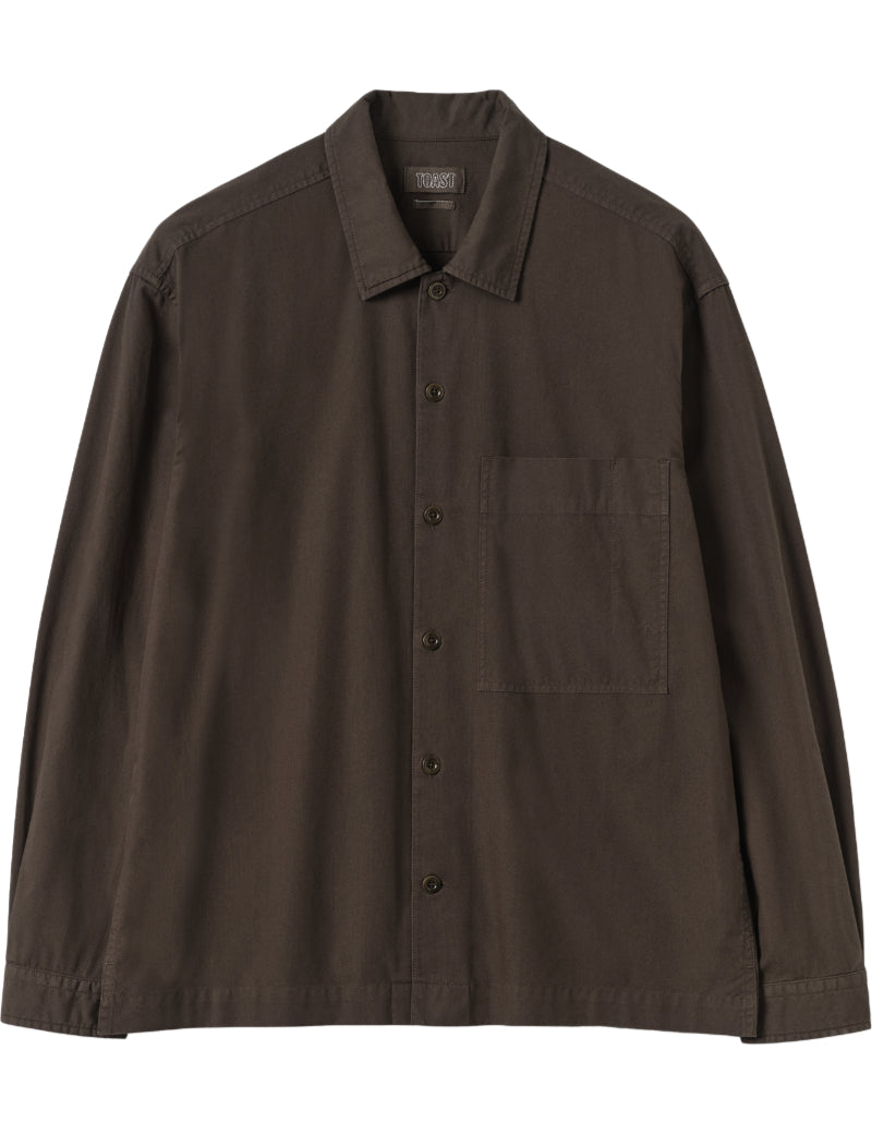 Toast Elis Garment Dyed Oxford Shirt Black Walnut