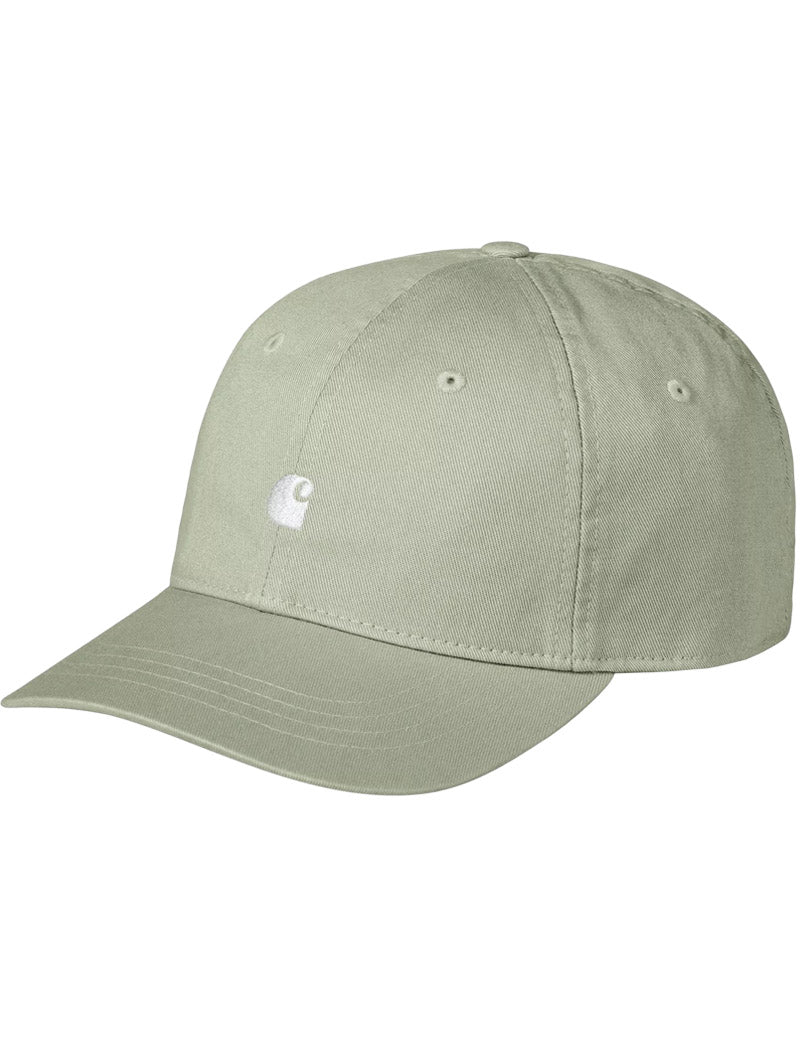 Carhartt WIP Madison Logo Cap Shady Green, White Front