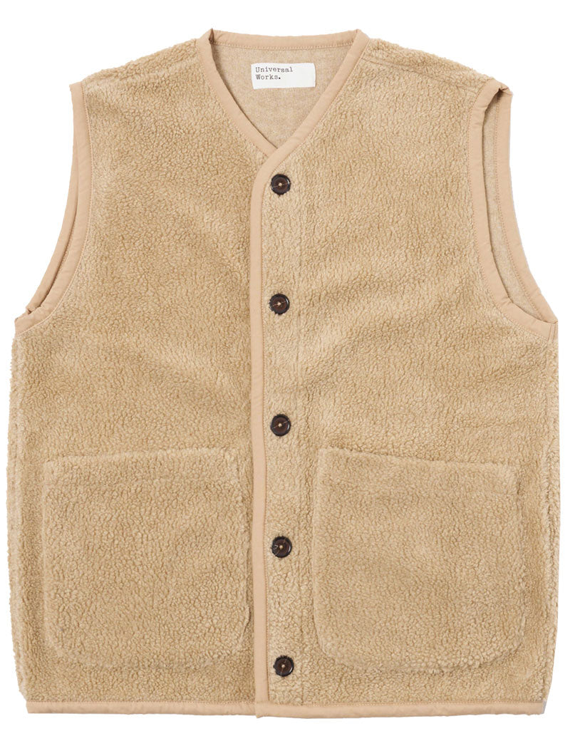 Universal Works Lancaster Gilet Stone Mountain Fleece