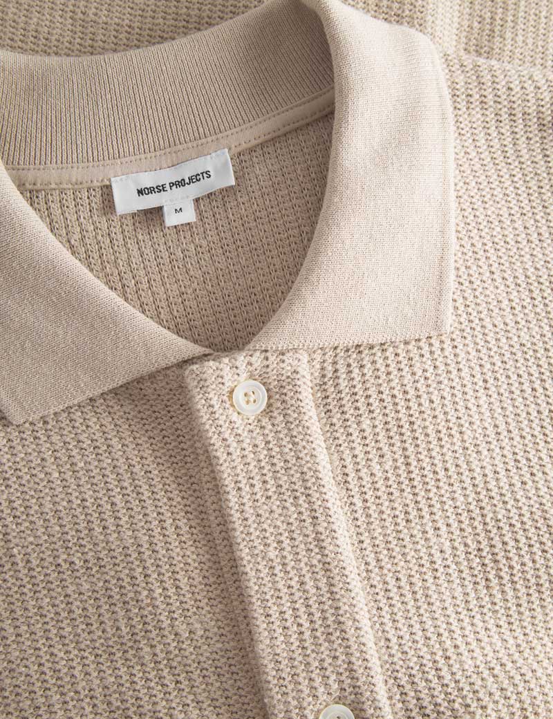 Norse Projects Gustav Crochet Jersey Shirt Oatmeal