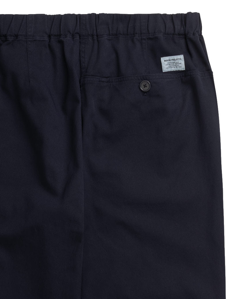 Norse Projects Trysil Regular Organic Stretch Twill Trouser Dark Navy Pocket Detail