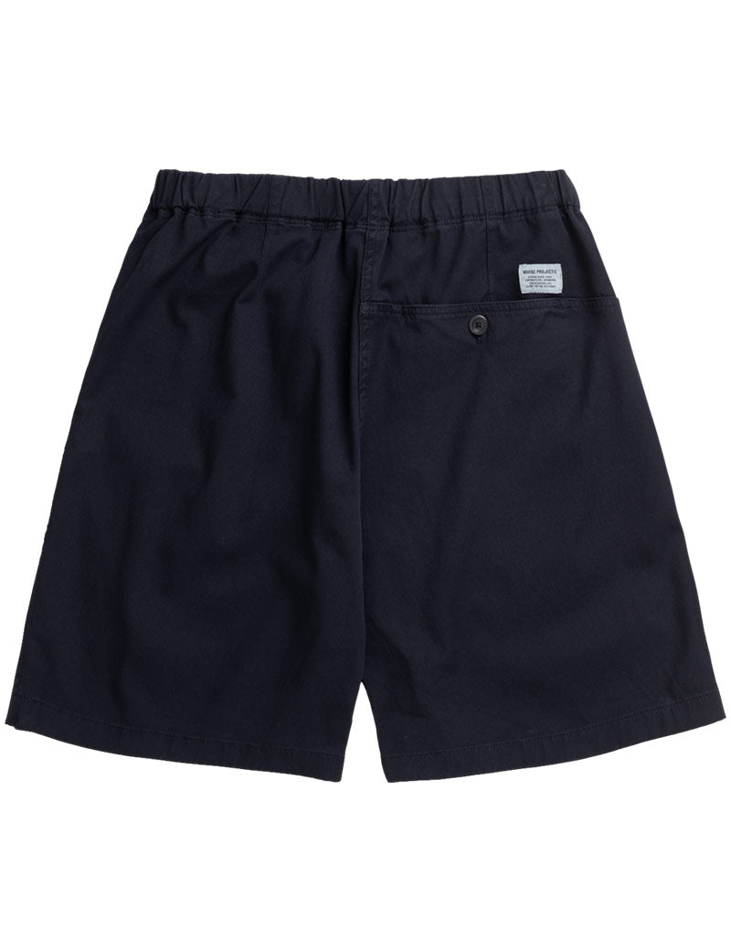 Norse Projects Trysil Regular Organic Stretch Twill Short Dark Navy Back View