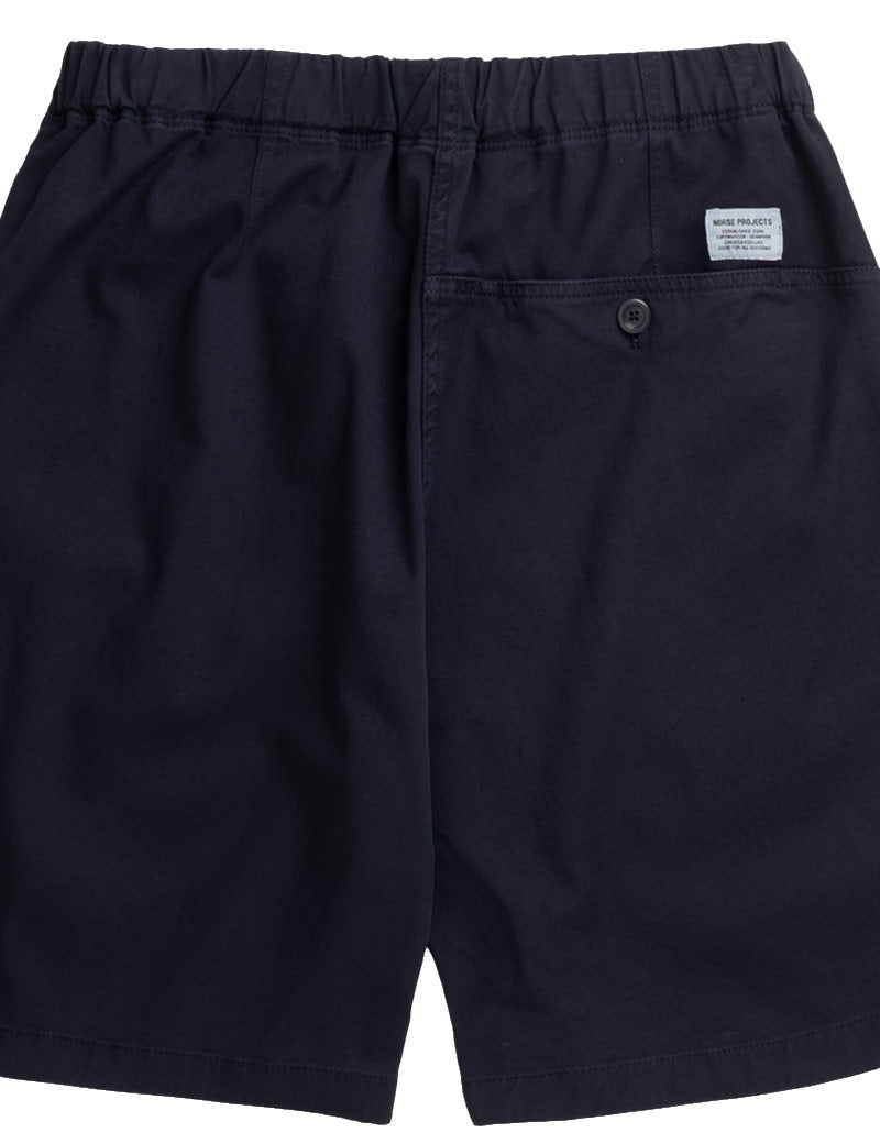 Norse Projects Trysil Regular Organic Stretch Twill Short Dark Navy Pocket Detail