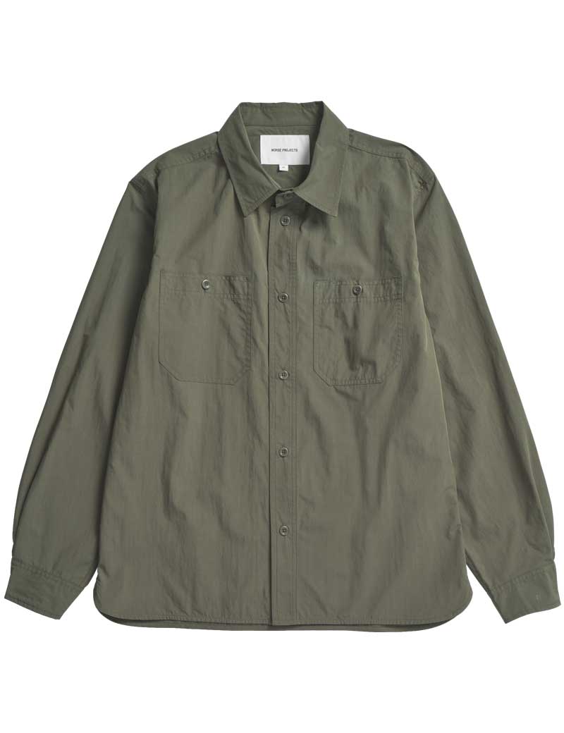 Norse Projects Silas Tech Poplin Shirt 2.0 Ivy Green