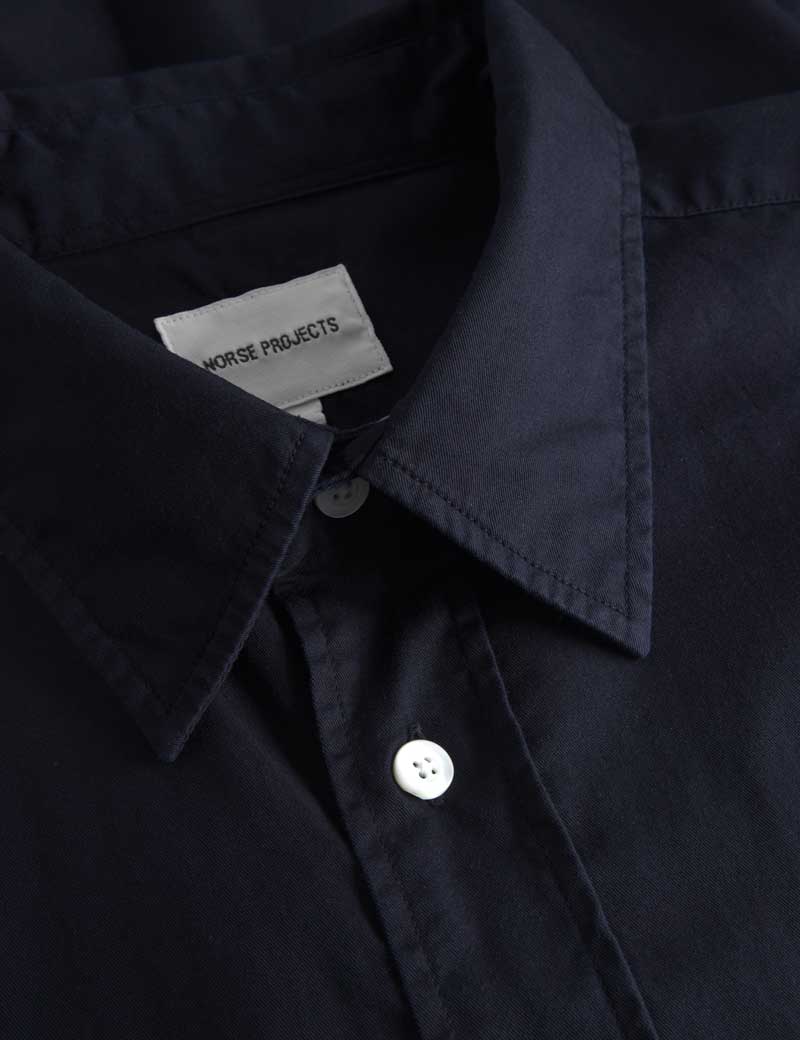 Norse Projects Algot Twill Shirt Dark Navy