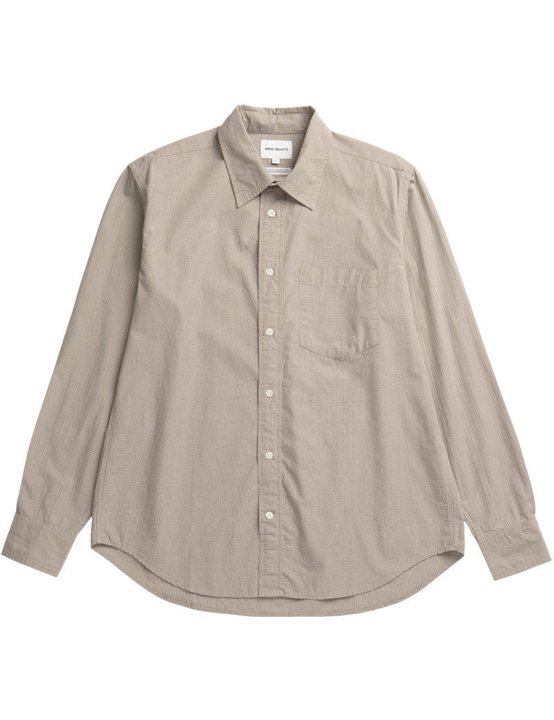 Norse Projects Kongshoved Poplin Micro Check Shirt Oatmeal
