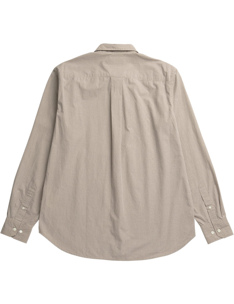 Norse Projects Kongshoved Poplin Micro Check Shirt Oatmeal Back View