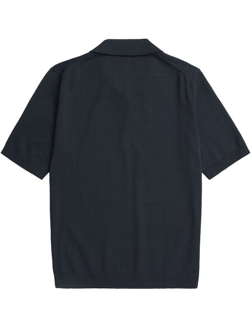 Norse Projects Leif Cotton Linen Polo Shirt Dark Navy
