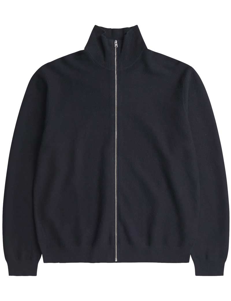 Norse Projects Links Cotton Linen Zip Jacket Dark Navy