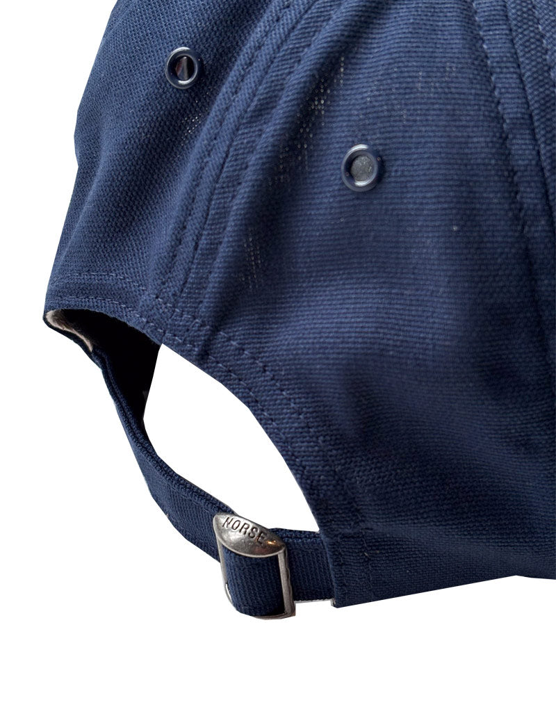 Norse Projects Light Canvas Felt N 8 Panel Cap Dark Navy Metal Adjuster