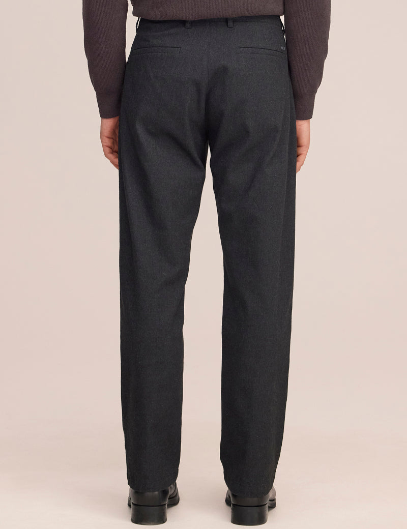NN07 Aden Melange Straight Leg Regular Fit Trouser Black Multi Fabric On Model Back
