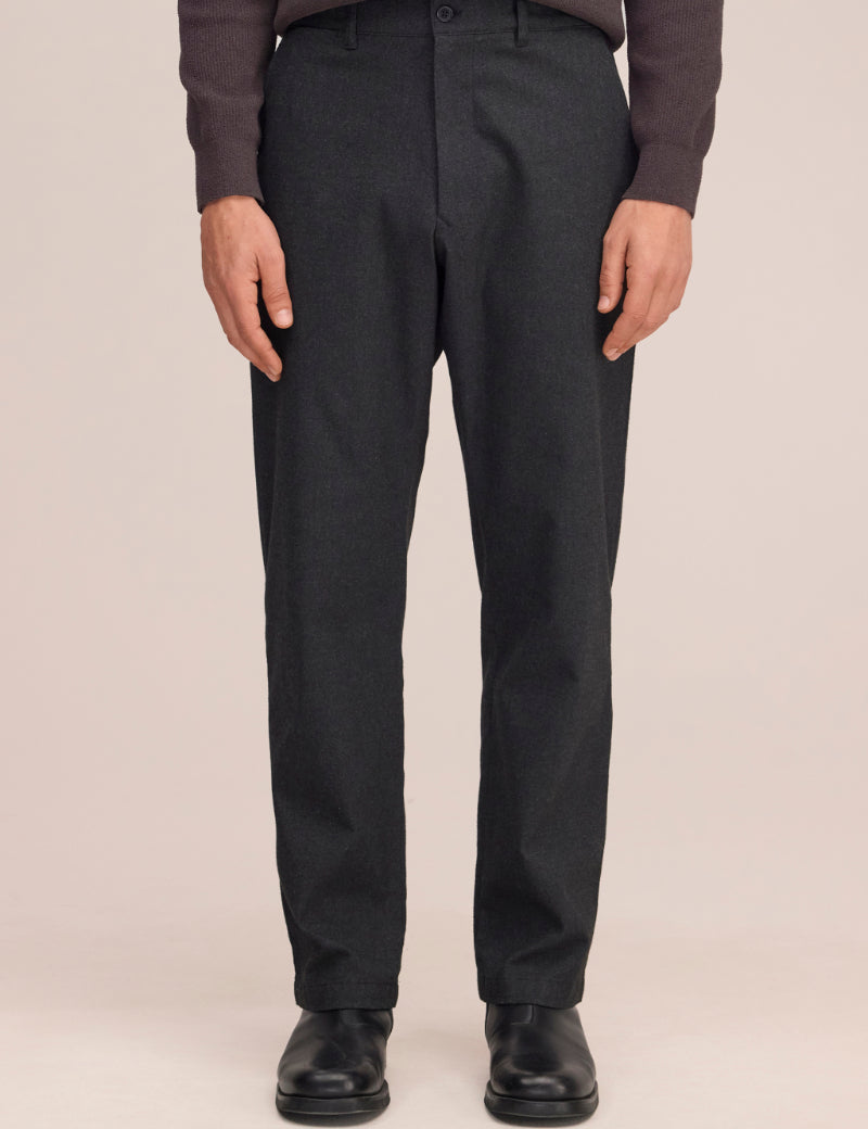 NN07 Aden Melange Straight Leg Regular Fit Trouser Black Multi Fabric On Model Front