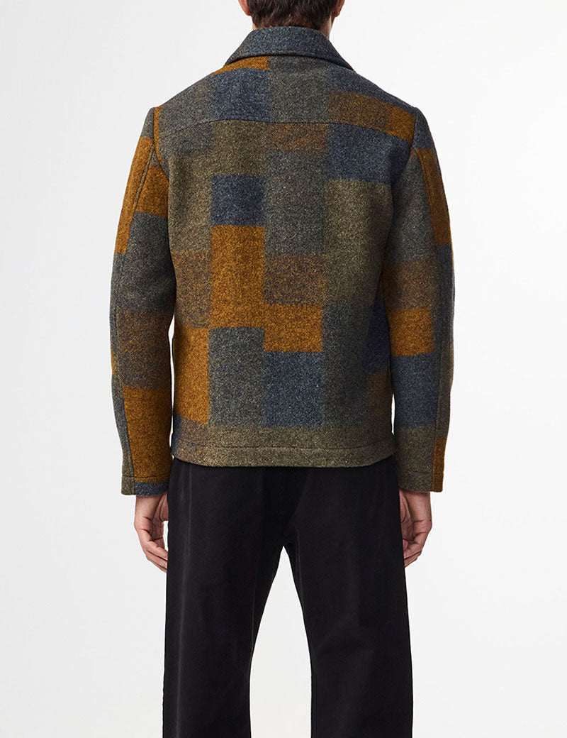 NN07 Gael 8267 Jacket Brown Check On Model Back