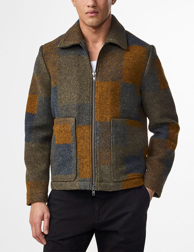 NN07 Gael 8267 Jacket Brown Check On Model Front