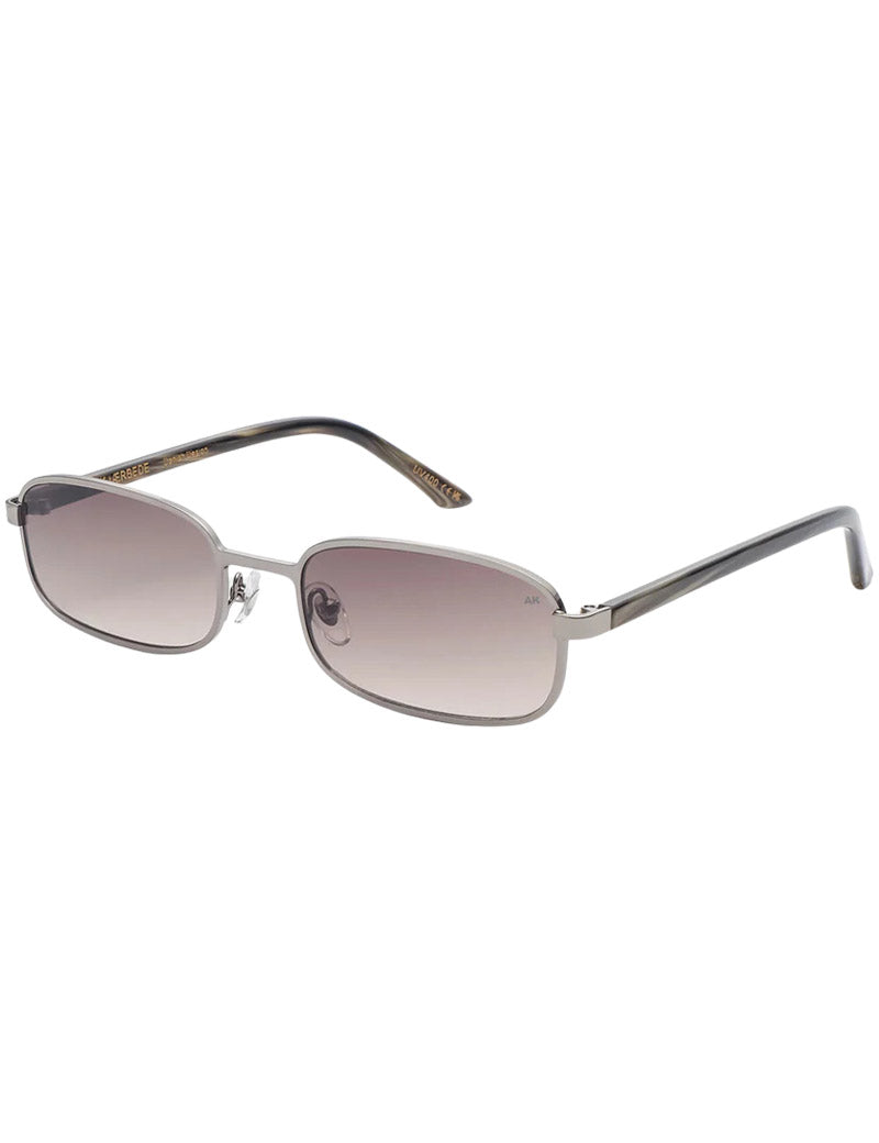 A.Kjaerbede Noah Sunglasses Silver Striped Horn Angled View
