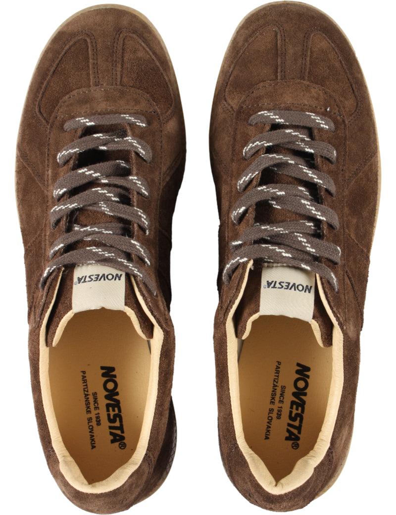 Novesta Gat All Suede Chocolate Trainers Top View