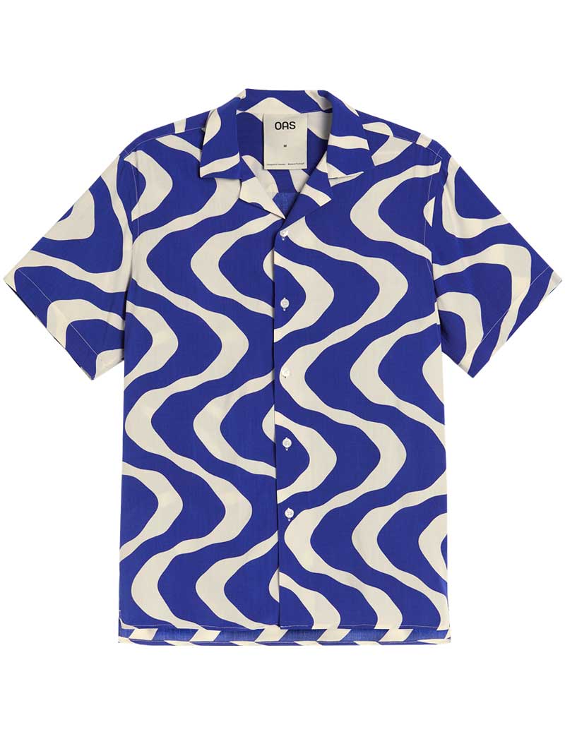 Oas Blue Rippling Viscose Shirt