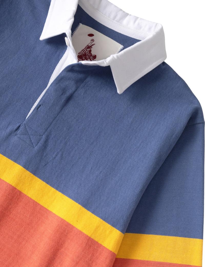 Opensider Classic Rugby Shirt Blue Tri-Stripe Collared