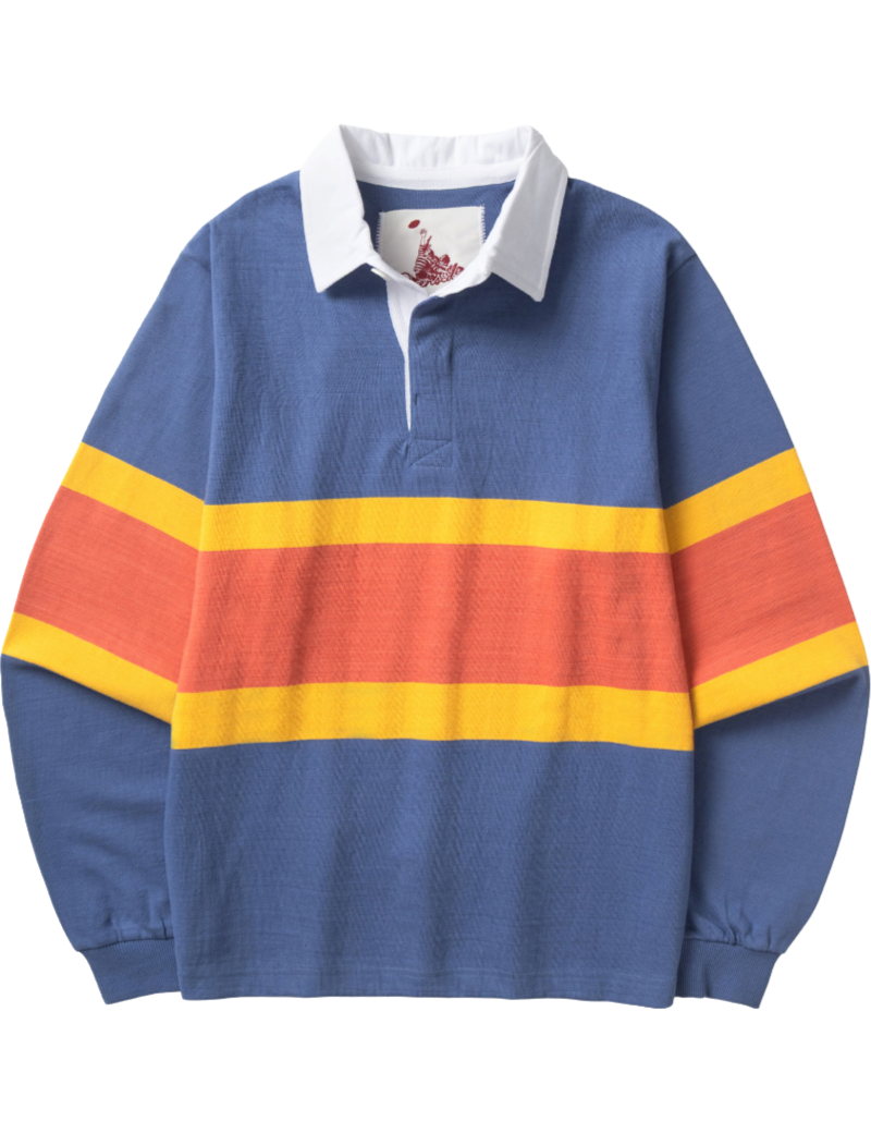 Opensider Classic Rugby Shirt Blue Tri-Stripe Front