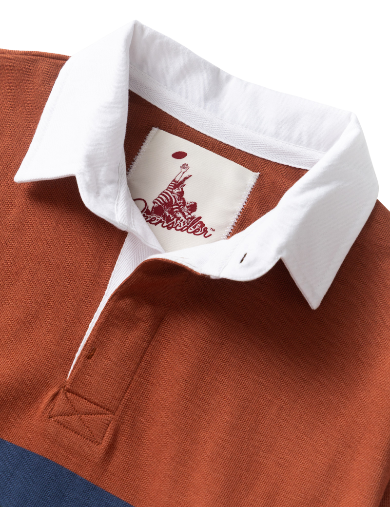 Opensider Classic Rugby Shirt Clay Tri-Stripe Collar