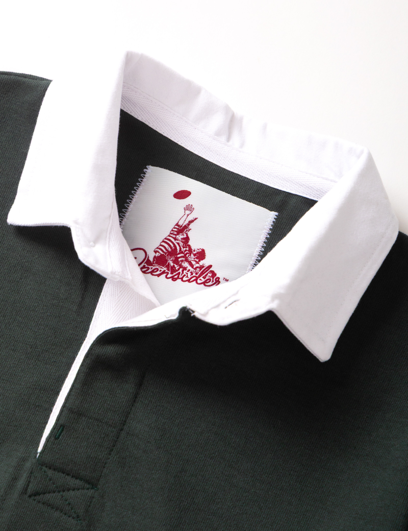 Opensider Classic Rugby Shirt Forest Collar