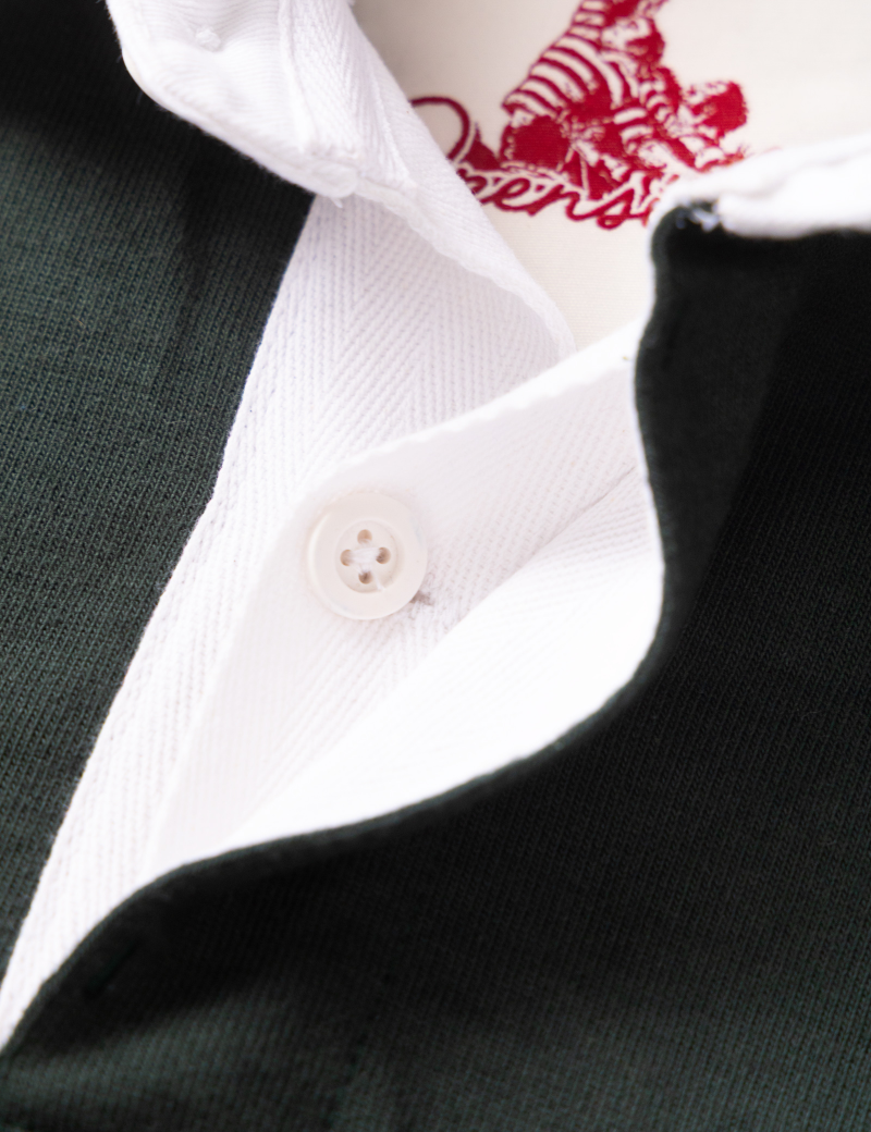 Opensider Classic Rugby Shirt Forest Placket