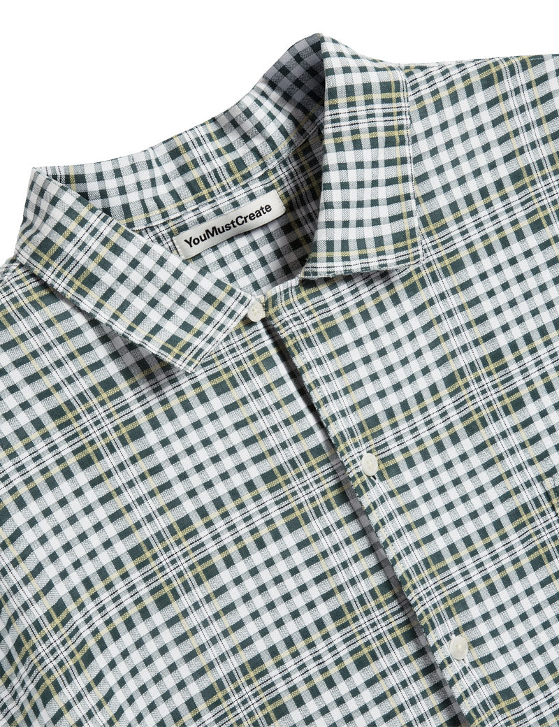 YMC Malick Shirt Check Multi Collar Detail