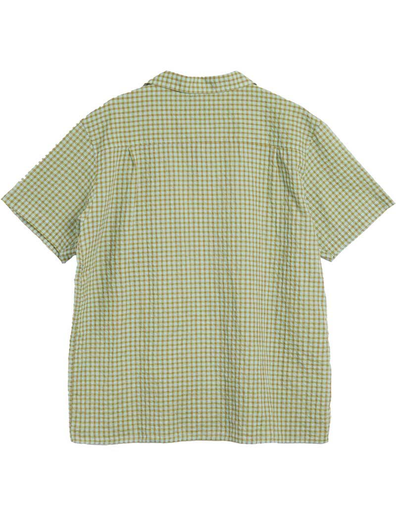 YMC Malick Short Sleeve Gingham Shirt Green