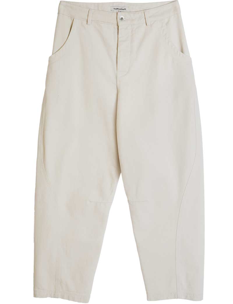 YMC Twisted Trousers Ecru