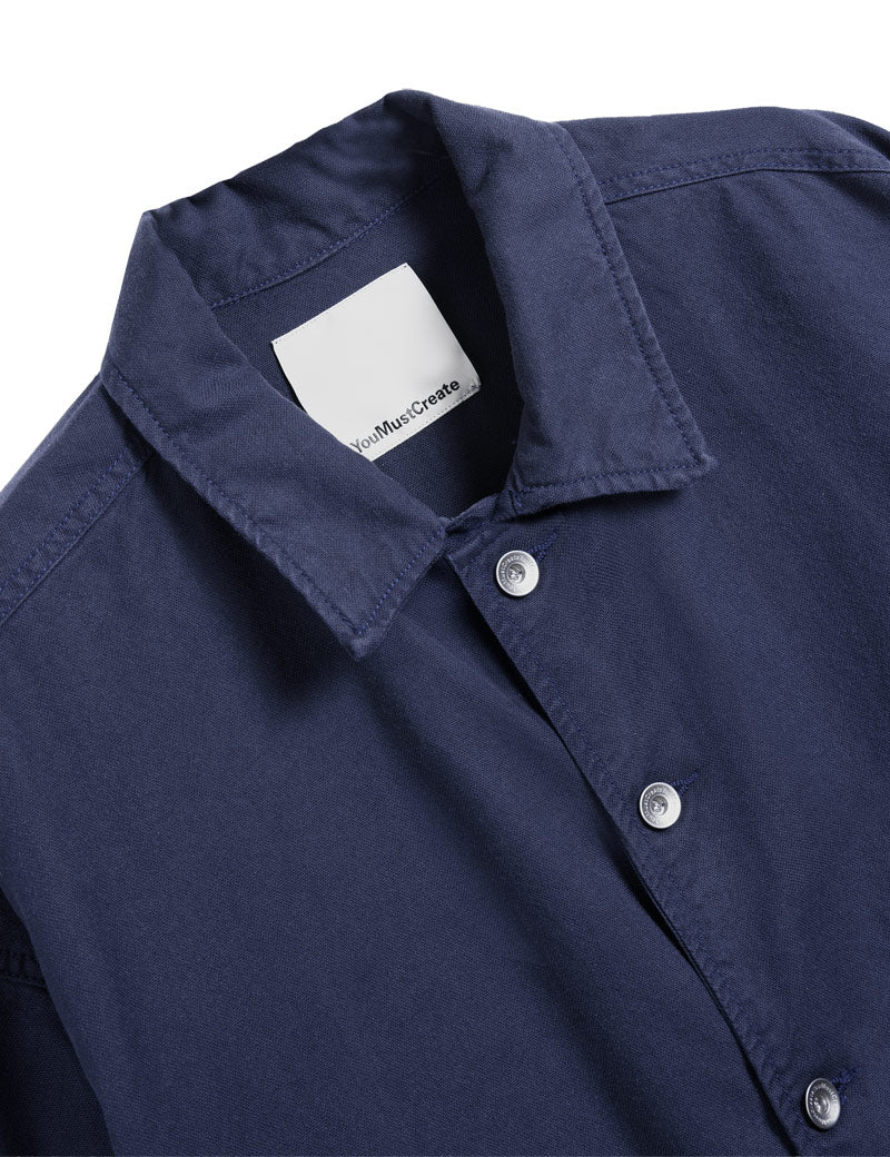 YMC PJ Jacket Navy Collar Detail