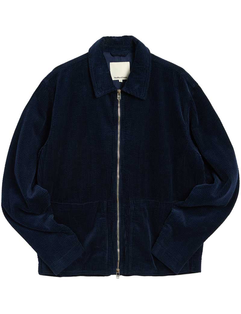 YMC Bay City Collared Bomber Jacket Navy