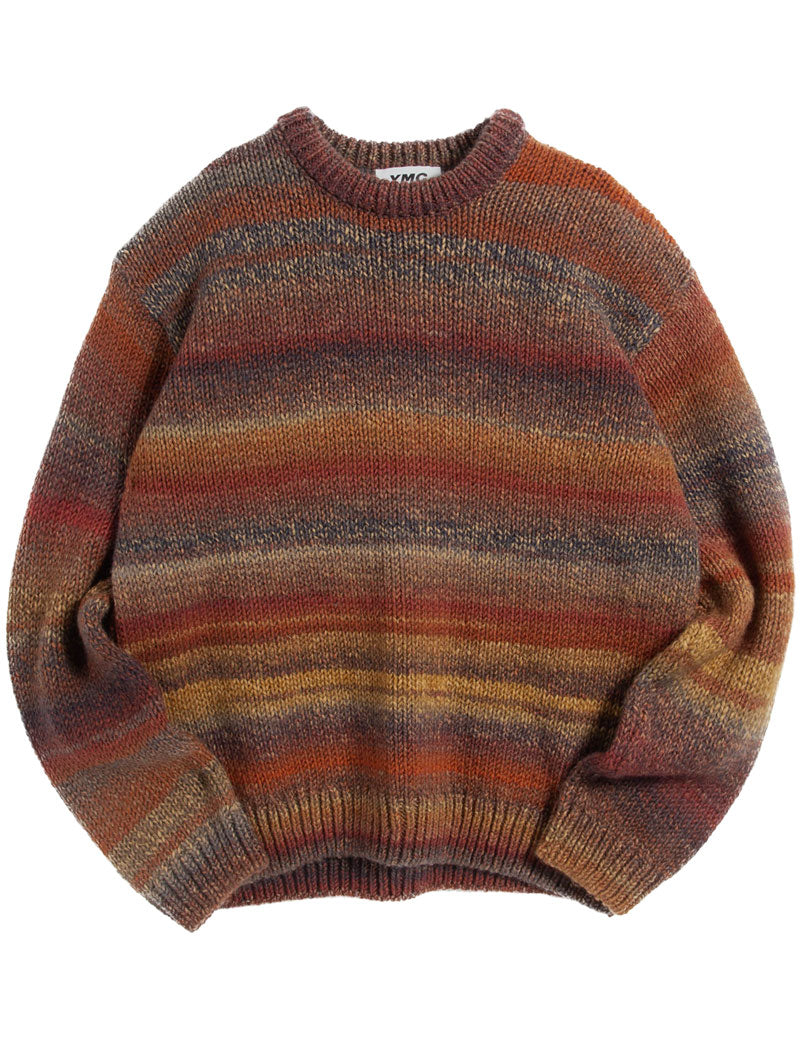 YMC Undertones Boxy Crew Neck Jumper Brown