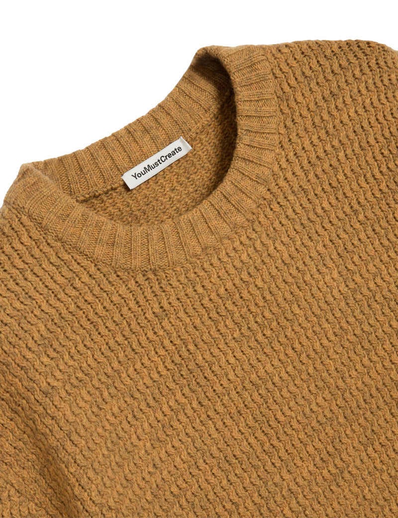 YMC Flint Crew Knit Jumper Orange