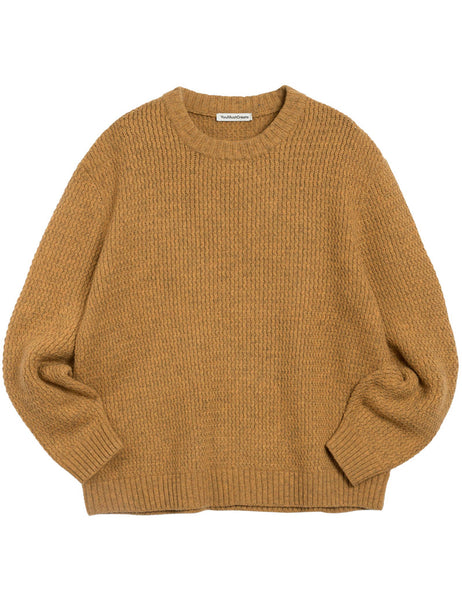 トップス THE PLOUGHMAN JUMPER - FLINT YMC Flint Crew Knit Jumper Orange | Uniform Research