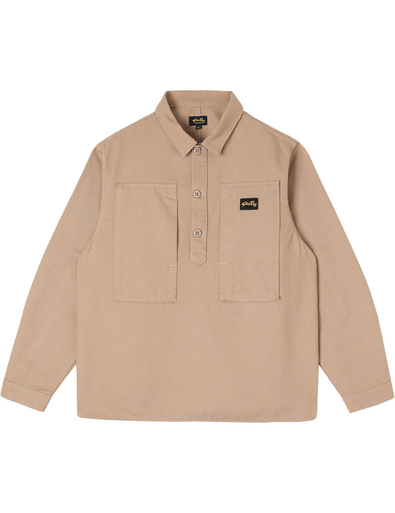Stan Ray Painters Pop Over Shirt Khaki Bedford