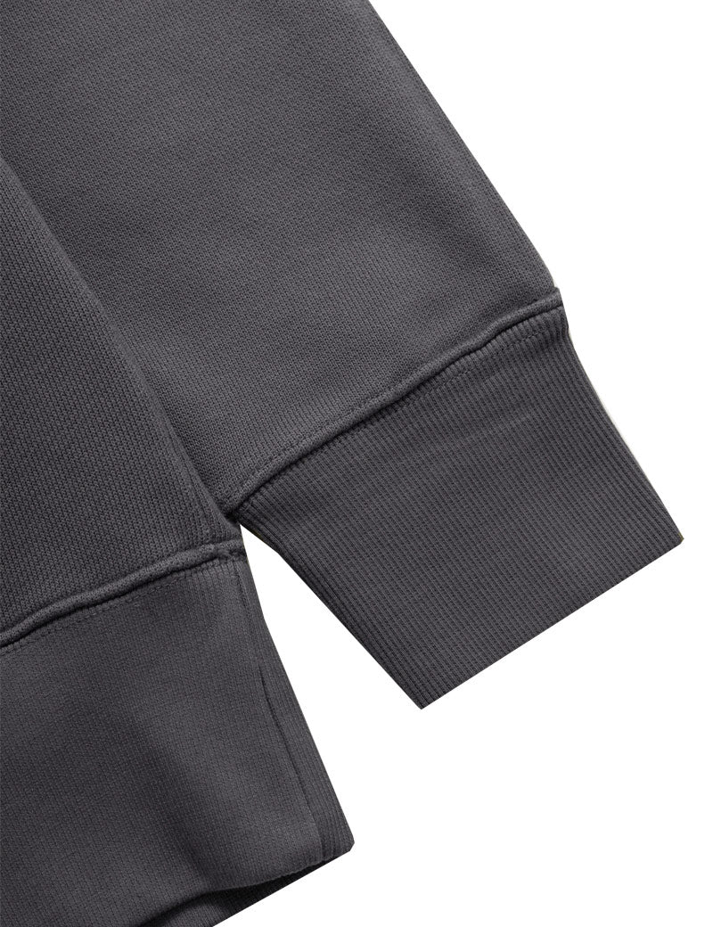 Power Goods Loopback Crewneck Sweatshirt Washed Black Cuff & Waistband