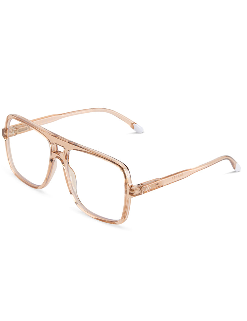 Barner Jake Blue Light Reading Glasses Glossy Rose Angled View