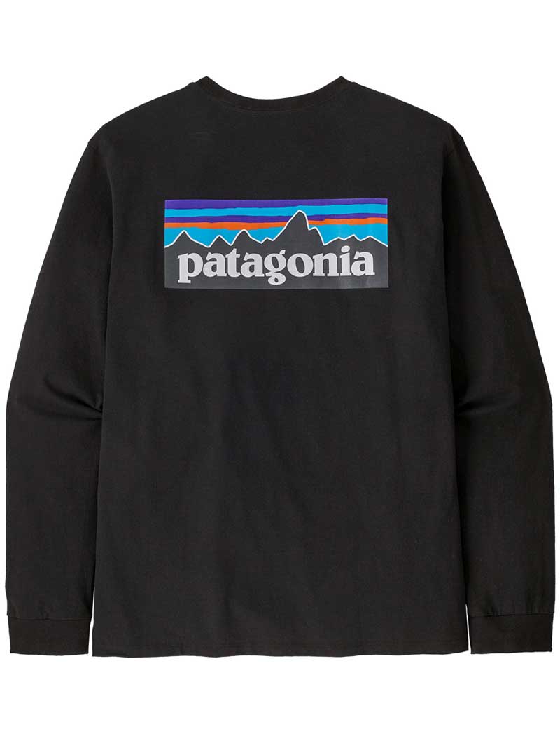 Patagonia M's P-6 Logo Long Sleeve Responsibili-Tee T-Shirt Black Back