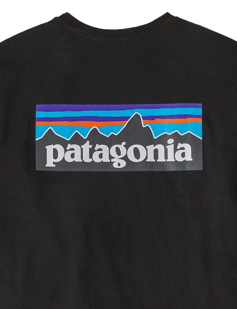 Patagonia M's P-6 Logo Long Sleeve Responsibili-Tee T-Shirt Black Print Logo