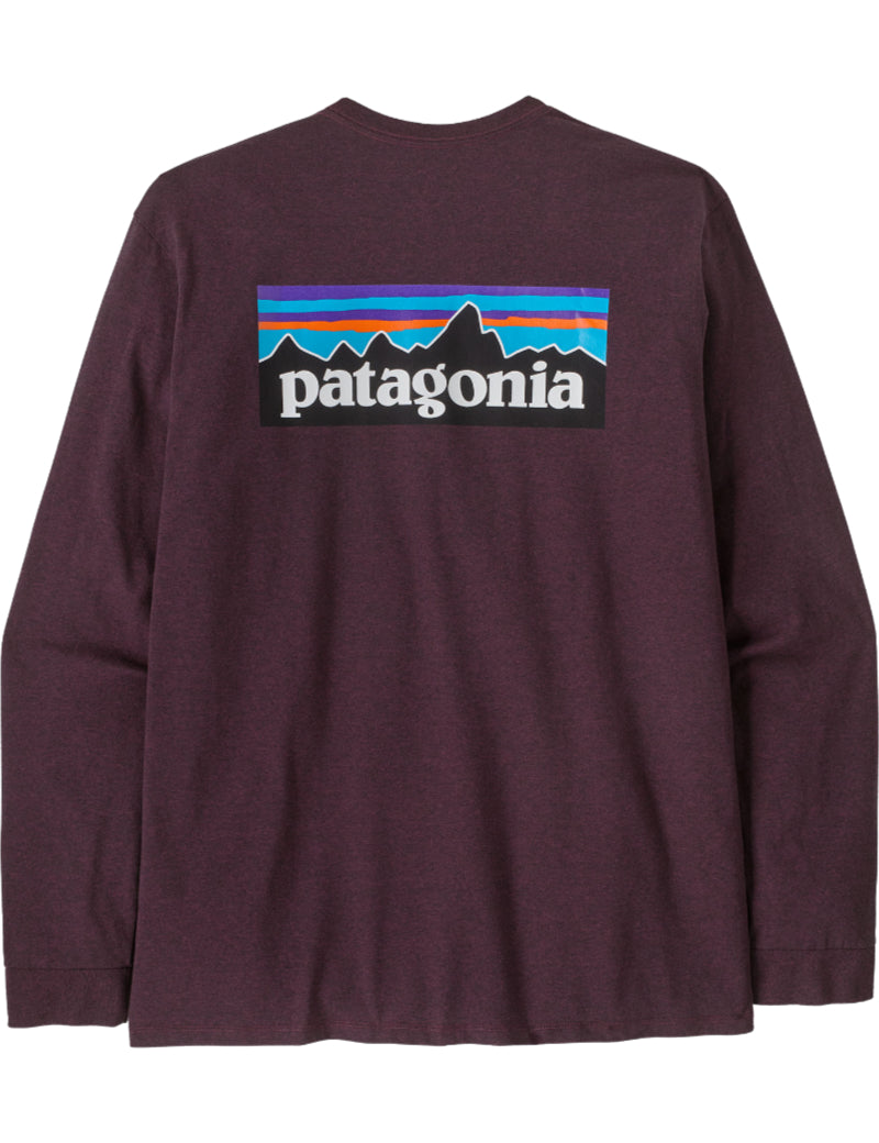 Patagonia M's P-6 Logo Long Sleeved Responsibili-Tee T-Shirt Berry Fig Back