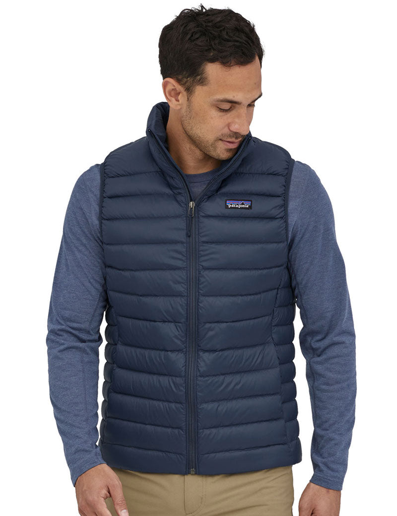 Patagonia Men's Down Sweater Vest New Navy On Model