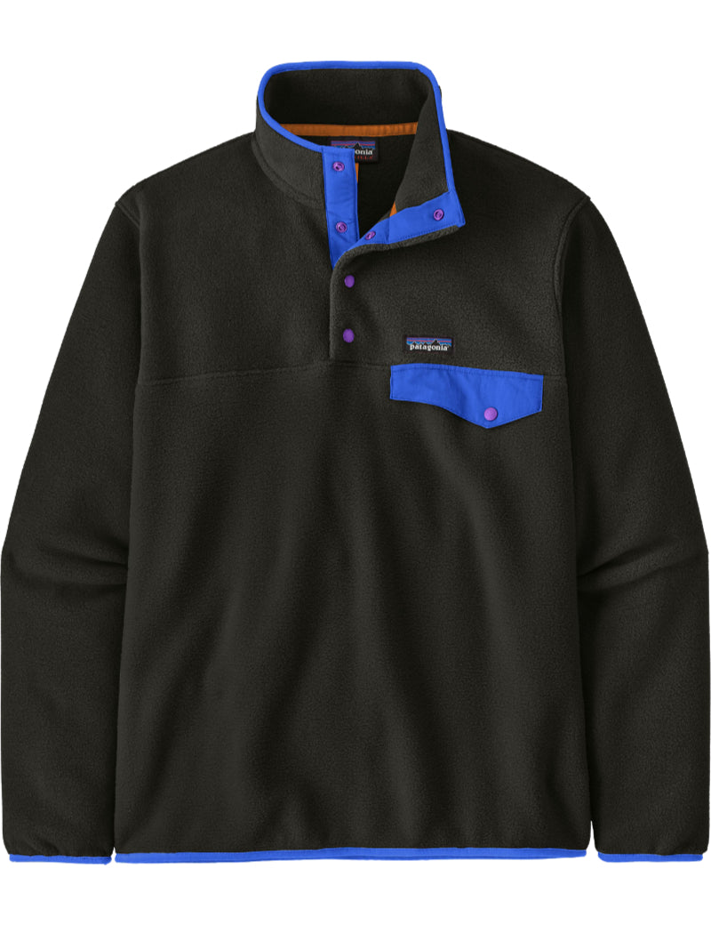 Patagonia Men's Lightweight Synch Snap-T Pullover Black & P6 Blue
