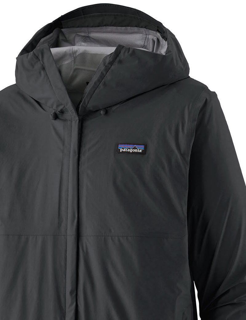 Patagonia Men's Torrentshell 3L Rain Jacket Black Logo Detail