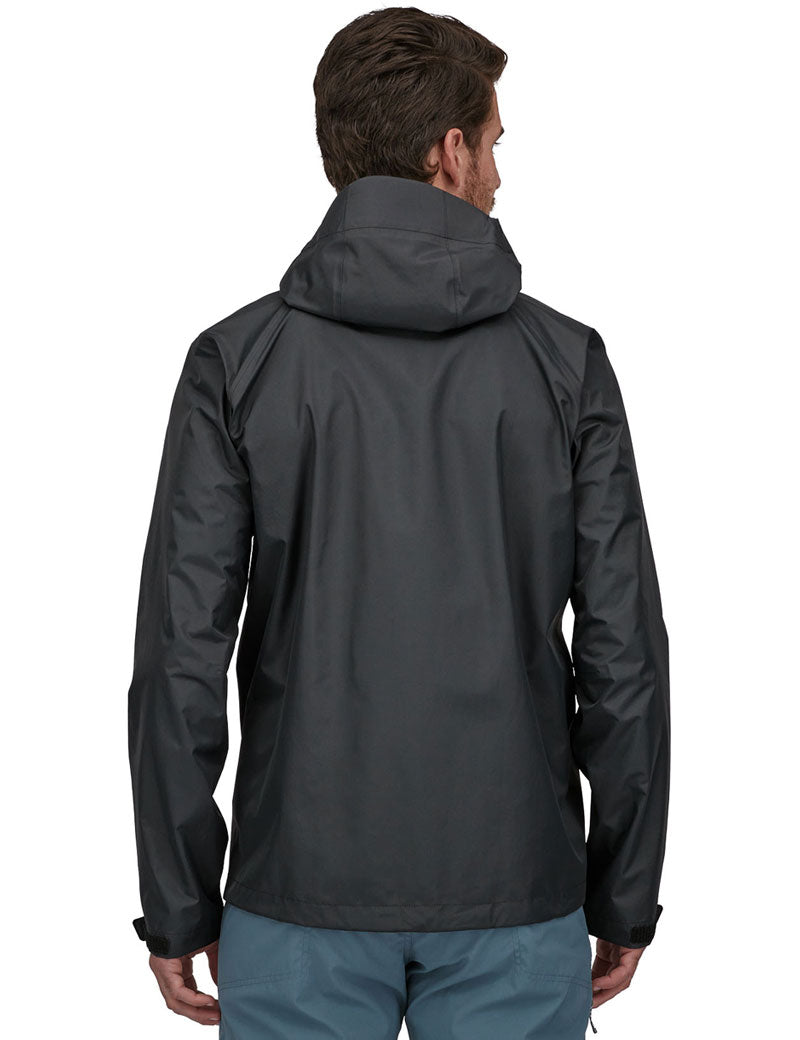 Patagonia Men's Torrentshell 3L Rain Jacket Black On Model Back