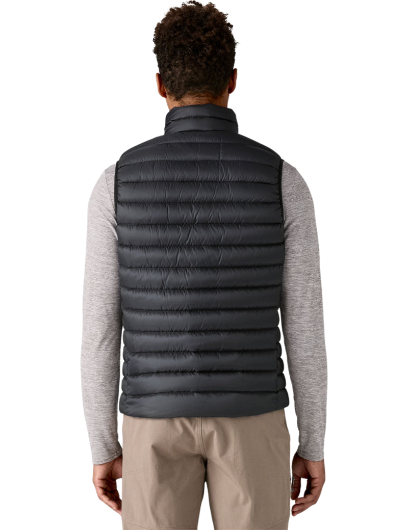 Patagonia Mens's Down Sweater Vest Black Back On Model
