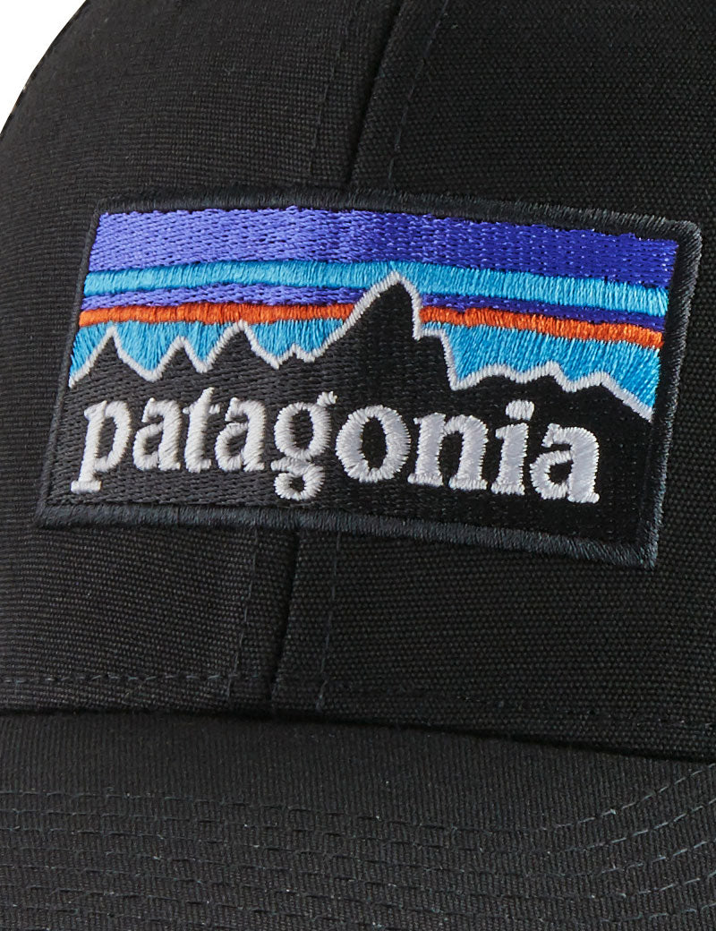 Patagonia P-6 Logo Trucker Hat Black Logo Detail