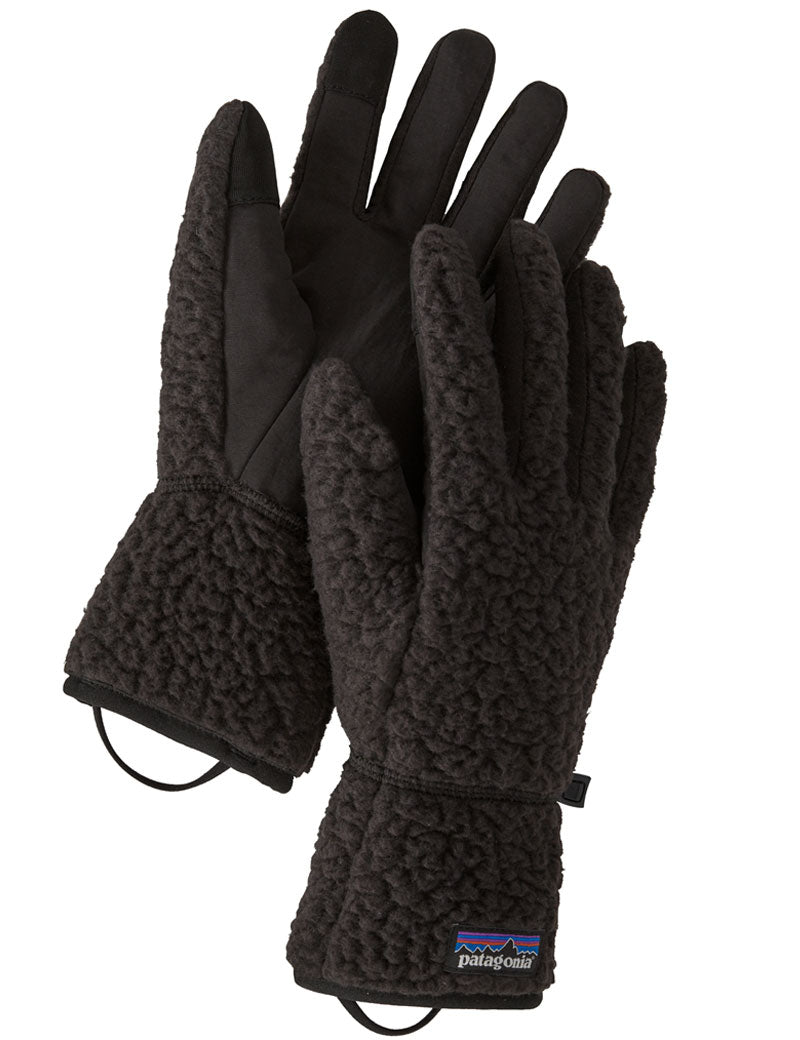 Patagonia Retro Pile Fleece Gloves Black Palm