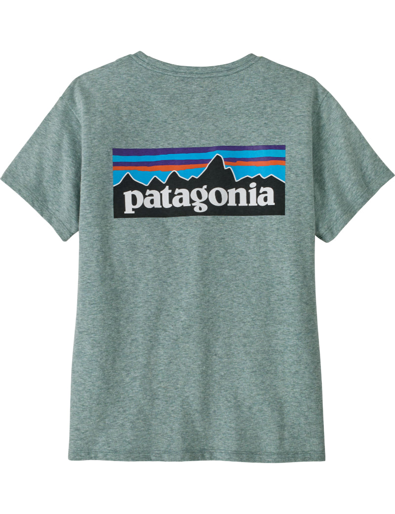Patagonia Women's P-6 Logo Responsibili-Tee T-Shirt Blue Sage Back