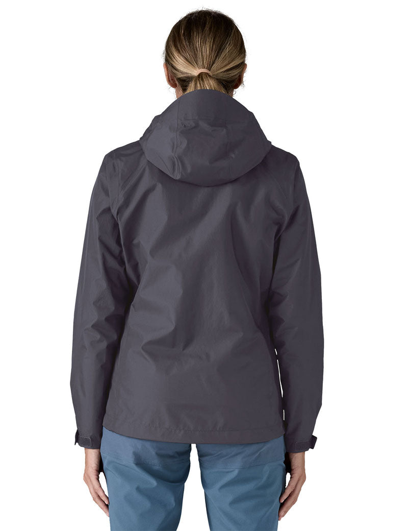 Patagonia Women's Torrentshell 3L Rain Jacket Smolder Blue On Model Back