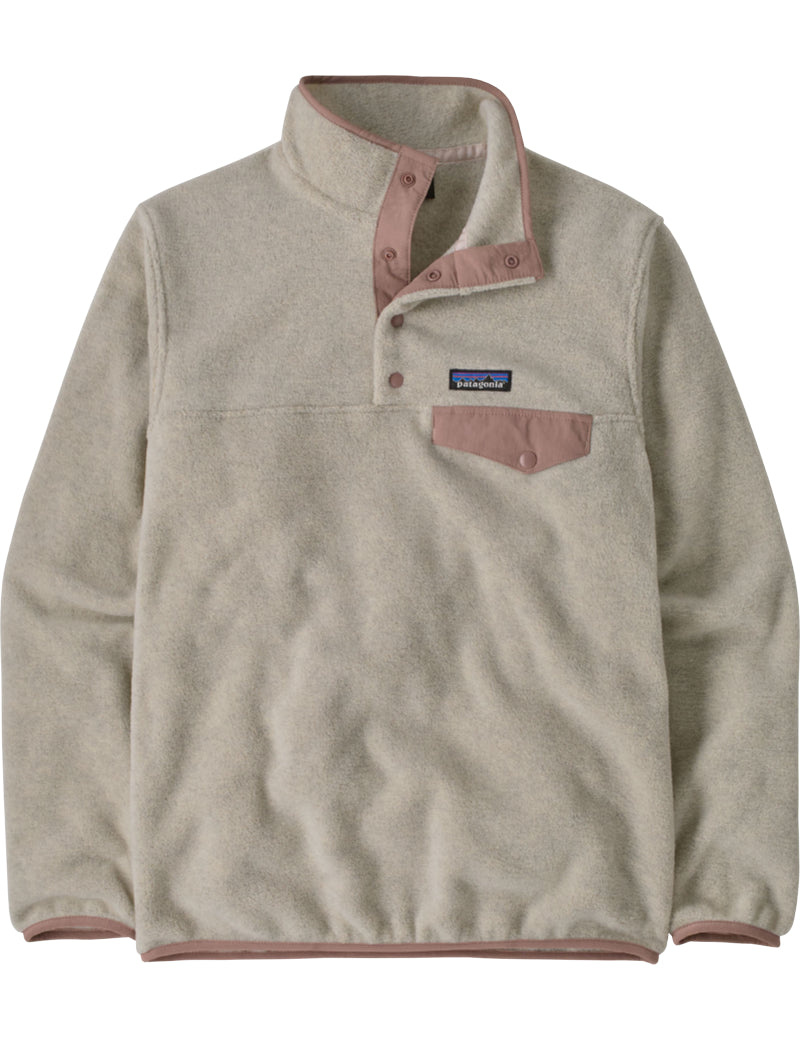 Patagonia Womens's Lightweight Synchilla Snap-T Fleece Pullover Oatmeal Heather & Moonrise Taupe Front